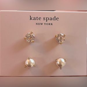 Kate Spade Rise and Shine Cream/Clear Earrings